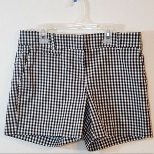 Ann Taylor Size 4 Gingham Shorts Black White Preppy